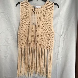 ZARA fringe sweater NWT